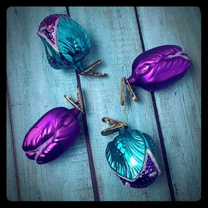 Wegner VINTAGE glass tulip clip on Christmas Ornaments